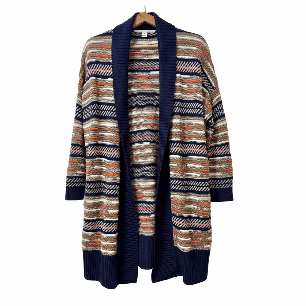 Diane von Furstenberg Taletha Mixed Chunky Knit Shawl Cardigan Size S Colorful